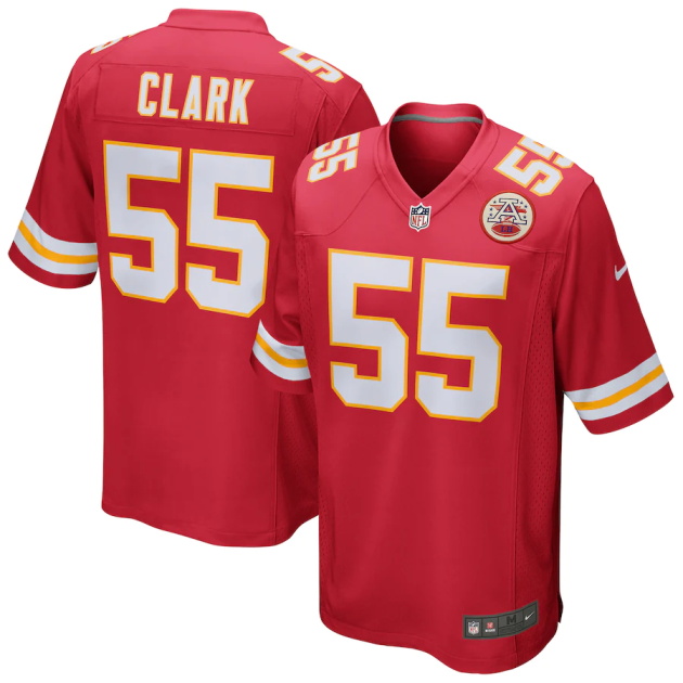 mens nike frank clark red kansas city chiefs game jersey